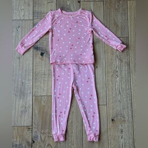 Little Me Pink Floral Bamboo Pajama Set size 18 Months